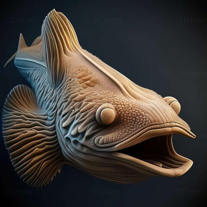 3D model Mustachioed catfish ancistrus fish (STL)